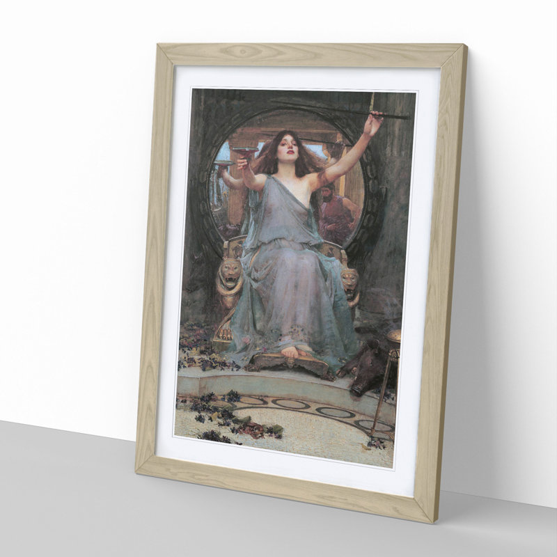 Circe Offering the Cup to Odysseus by John William Waterhouse - Picture Frame Painting, Oak Framed, 36cm H x 27cm W x 2cm D