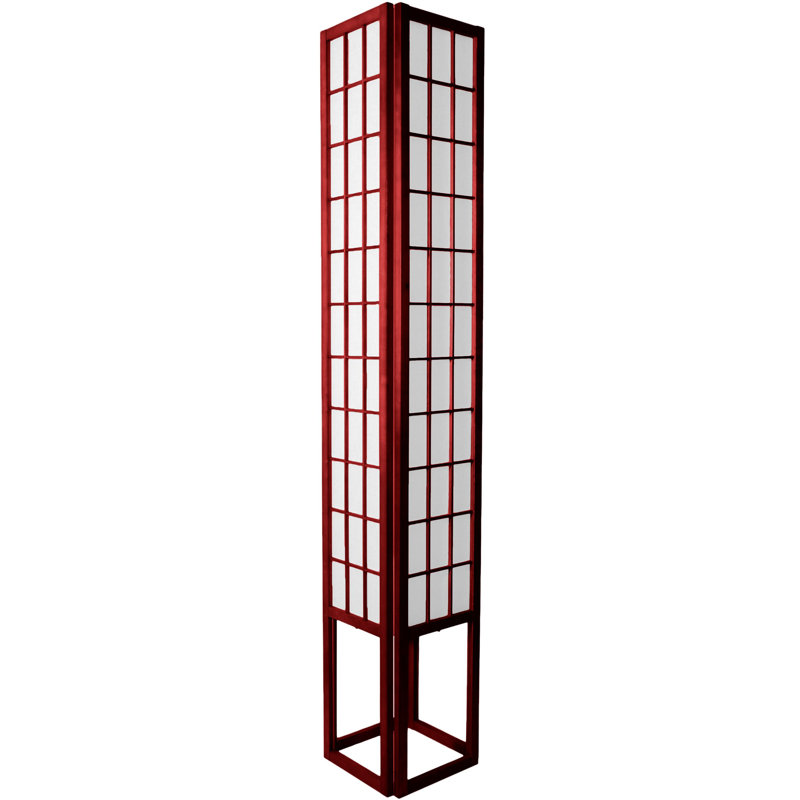 Lampe sur pied colonne 72 "Kamoria, Bois de rose