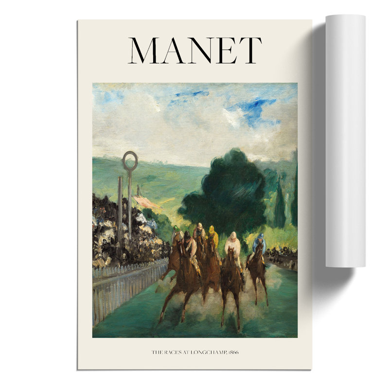 The Races At Longchamp by Edouard Manet - No Frame Painting, 42cm H x 30cm W x 0.1cm D