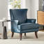 Fauteuil à oreilles en cuir 29,2 po Aviles-2105344365
