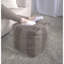 Pouf en coton brun et beige fabriqué à la main en zigzag, article d'ameublement, 14,84 po de profondeur, entièrement assemblé, rembourré, capacité de 250 livres, pour la maison, perles rembourrées, 15,05 po de hauteur,