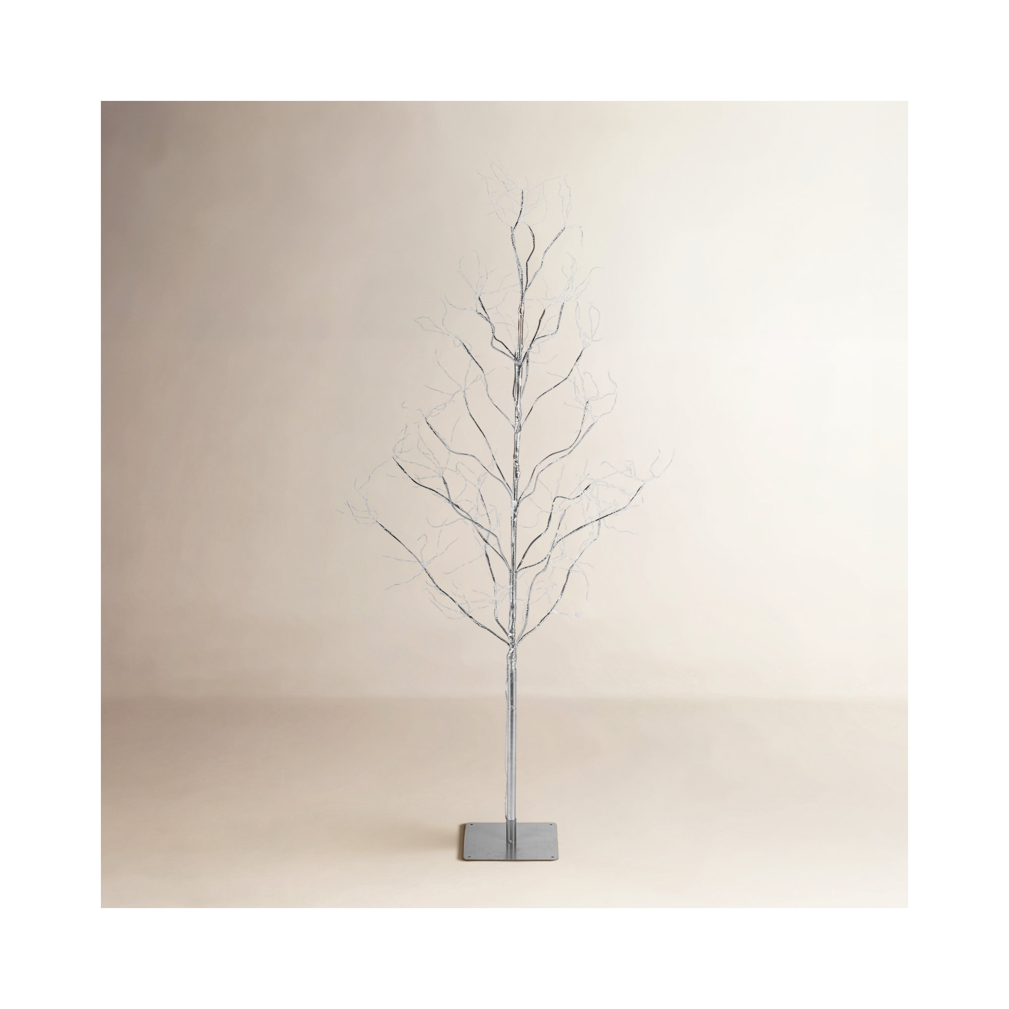 60" Lighted Silver Base Christmas Tree