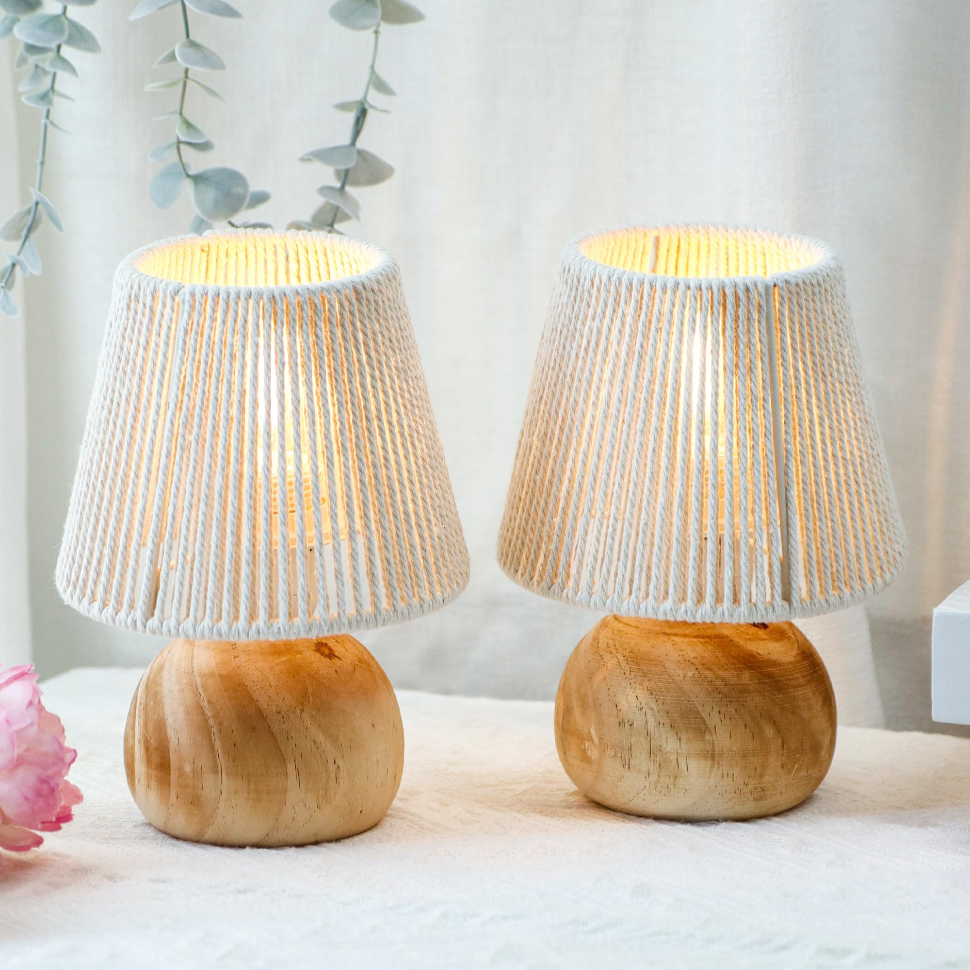 Cotton Rope Table Lamp 17 Stories Set Of Two 20Cm High Braided Cotton Rope Table Lamps ...