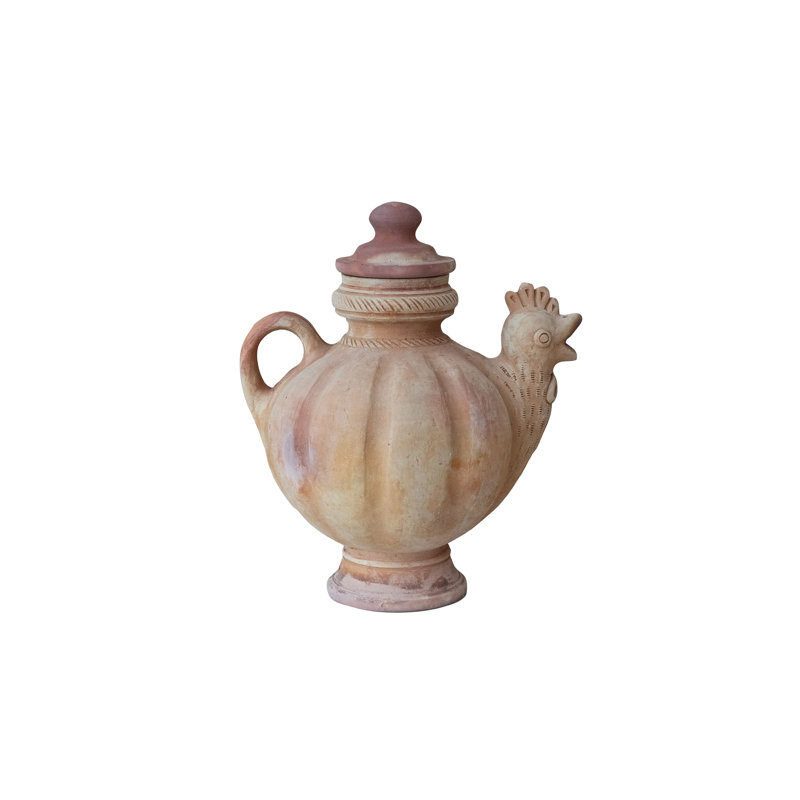 3.5 Quart Handmade Terra-Cotta Chicken Teapot