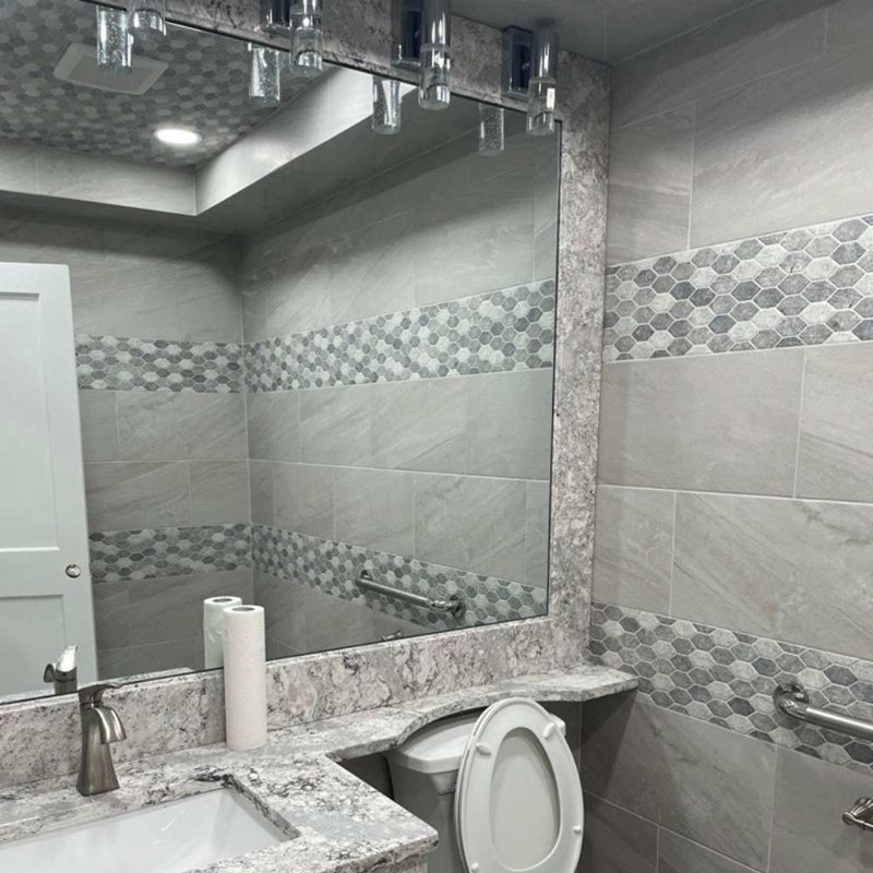 Recycled Serenity 12" x 11" Glass Mosaic Wall Tile, Gray