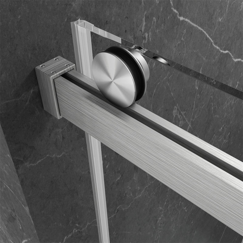 Frameless Shower Door with 3/8 in.  (10 MM)  Tempered Glass, Nickel, 72 Inch