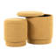 Tissu jaune au look moderne, couvercles amovibles à des fins de rangement, siège confortable rembourré en mousse, deux repose-pieds, sans assemblage, capacité de poids de 250 lb, utilisation à l'intérieur seulement, largeur de 14,91 po