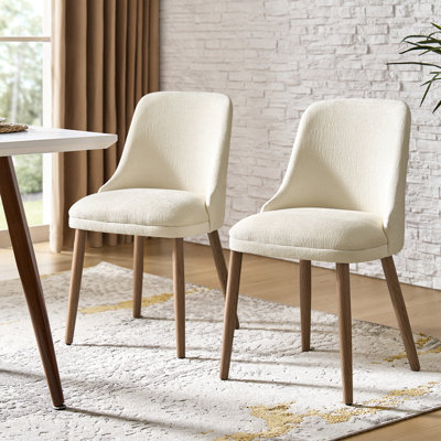 Chaise de salle à manger rembourrée avec pieds en bois massif 19,25 "Kanalu