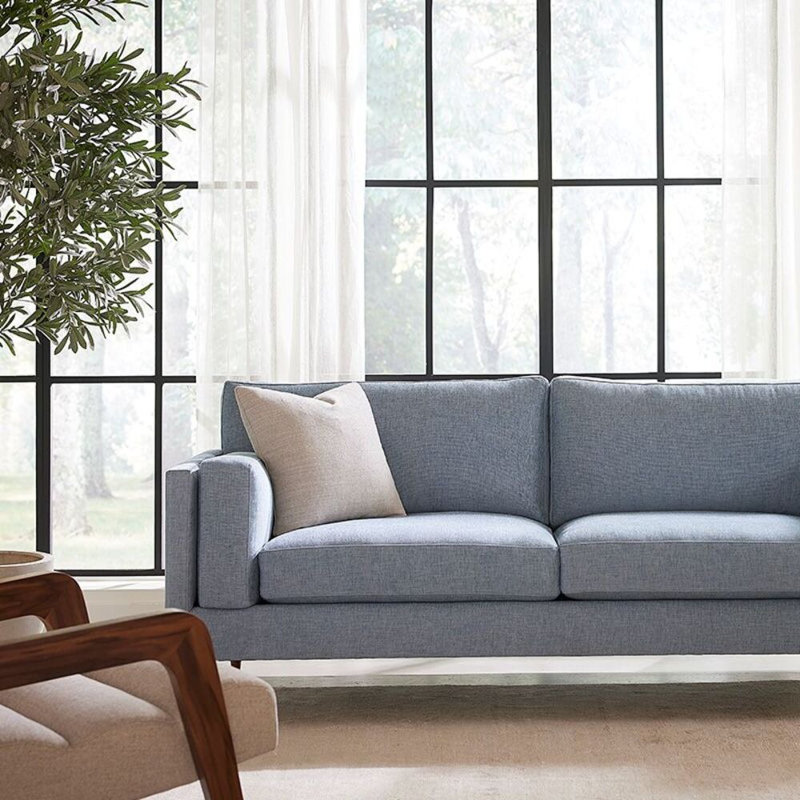 Skinny Fat Loveseat (70"), 85" W, Performance Velvet - Nutmeg