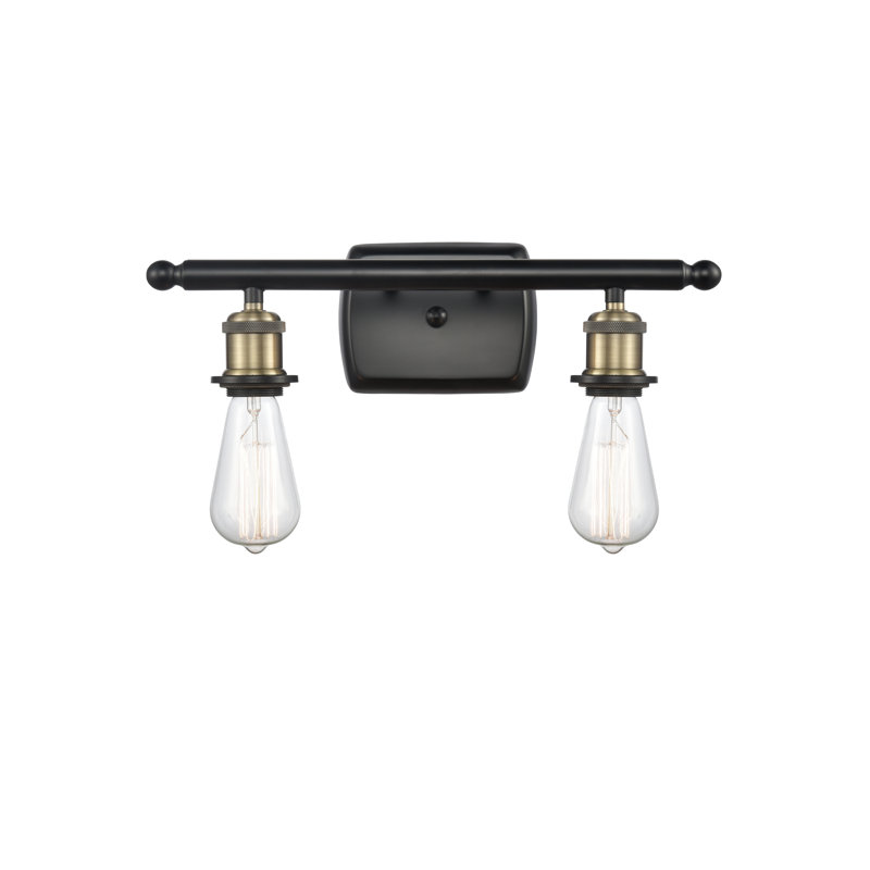 Éclairage de salle de bain à intensité variable 2 lumières Orrington, Ampoule non incluse, Laiton antique noir