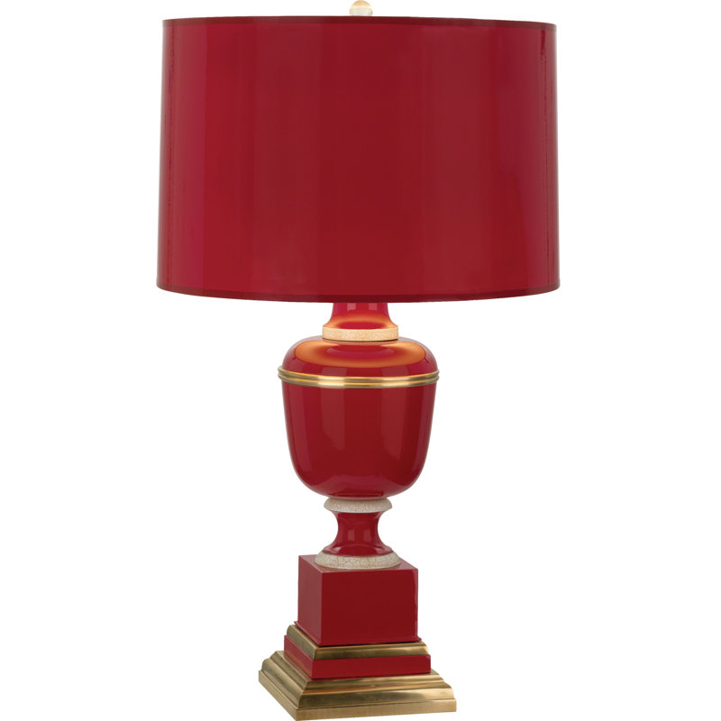 Annika Table Lamp, Red, 24'' H x 13.5" W x 13.5" D, Red