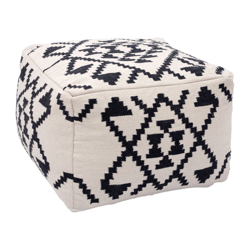 Glorine Ottoman Beige & Black