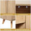 Armoire de rangement décorative, armoire d'appoint moderne avec tablettes réglables, buffet autoportant avec portes doubles, armoire d'appoint avec 2 portes pour le couloir du salon (naturel)