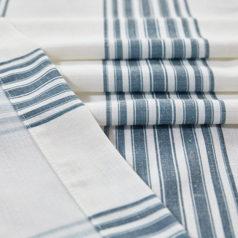Striped Linen Valance Curtain 16 Inch Vertical Striped Valance For Kitchen Bathroom Light Filtering Window Treatment Rod Pocket Farmhouse Rustic Semi Sheer Short Window Curtain 1 Panel