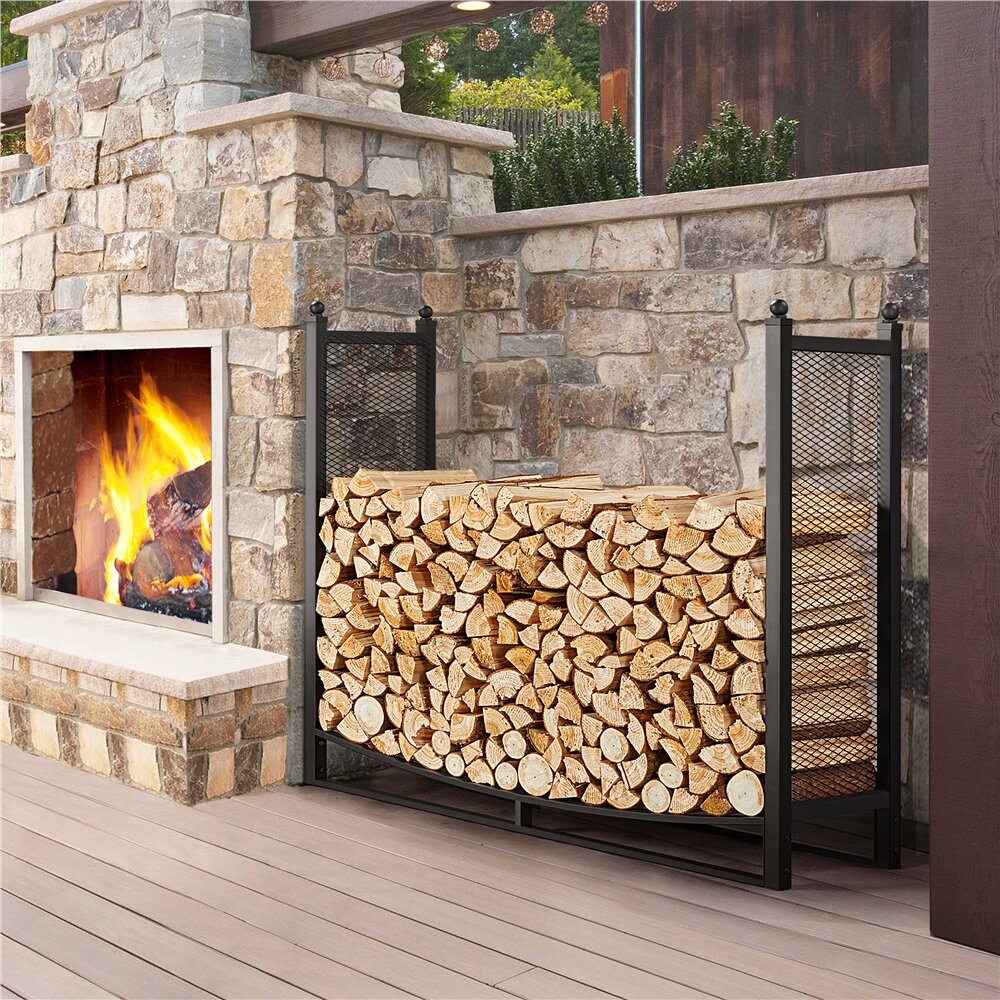 Decorative Fireplace Metal Wood Rack, Firewood Holder, Vertical Firewood  Rack, Firewood Storage