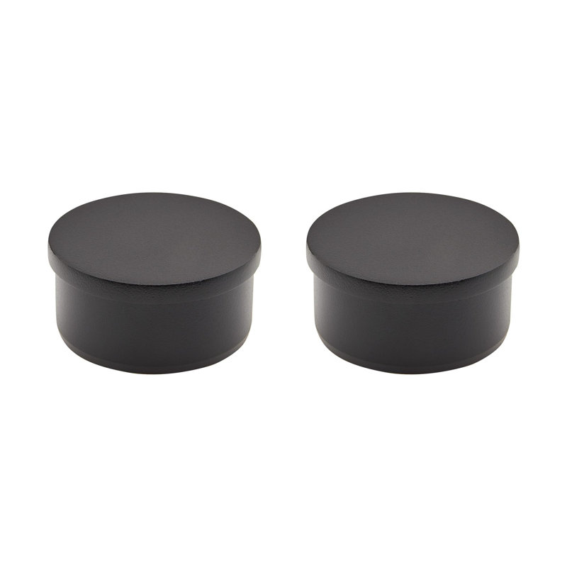 Embout plat noir mat de 2 po de diamètre extérieur de 2 po Rail Rail - Paquet de 2, Noir mat