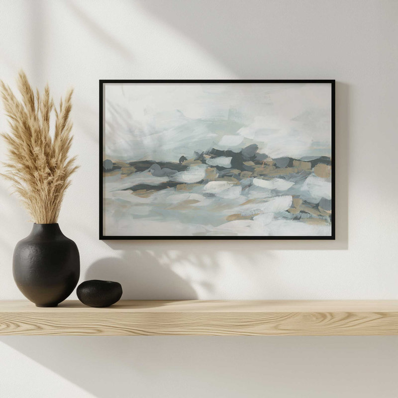 «Clouded Breakers I» par June Erica Vess, reproduction d'art, Argent argent, H 36 po x l 48 po