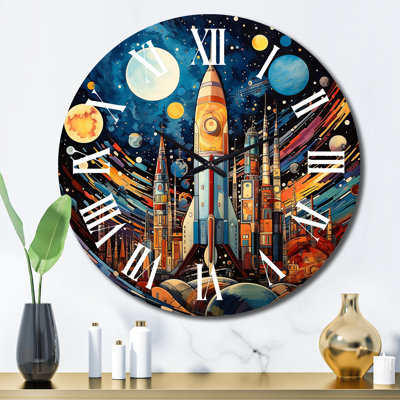 Horloge murale en métal Wrightstown
