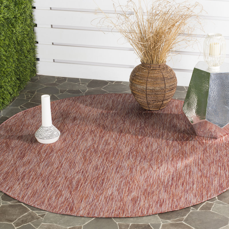 Jenessa Performance Geometric Indoor/Outdoor Area Rug, Round 6'7"