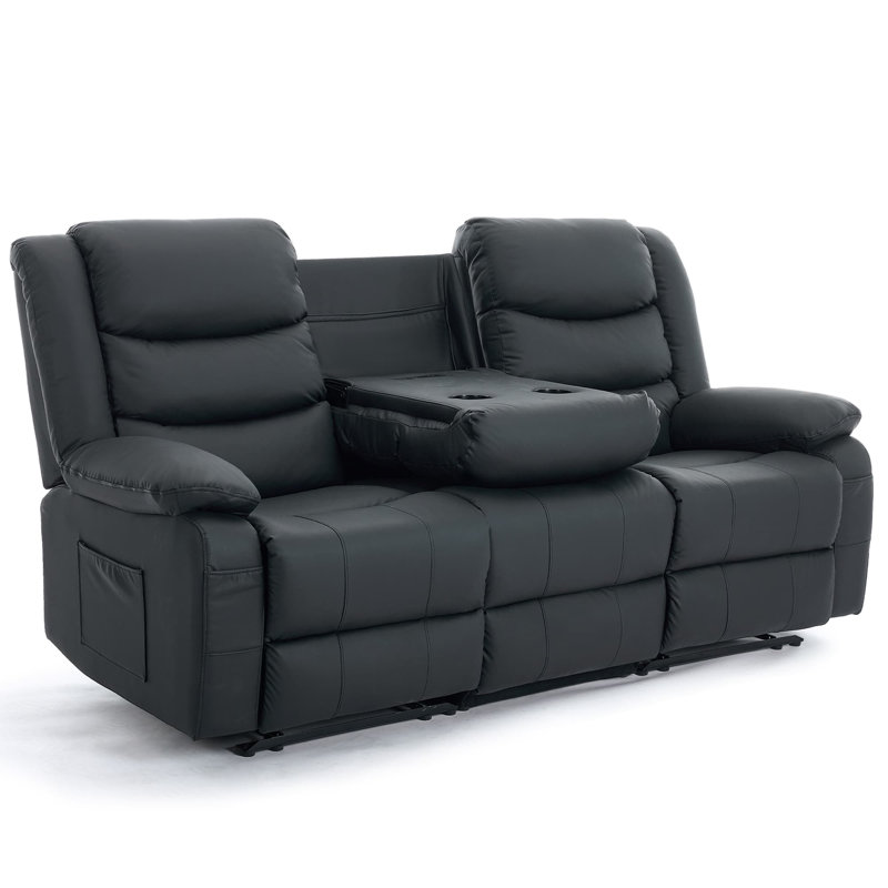 3-seat Reclining Sofa, Modular Recliner Sofa For Living Room And Home Theater, Manual Recliner Chair Set, Hidden Cup Holders ,usb Ports,side Pockets