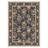 Floral Machine Washable Black/Tan Indoor Area Rug With Non-Slip Backing-744362119