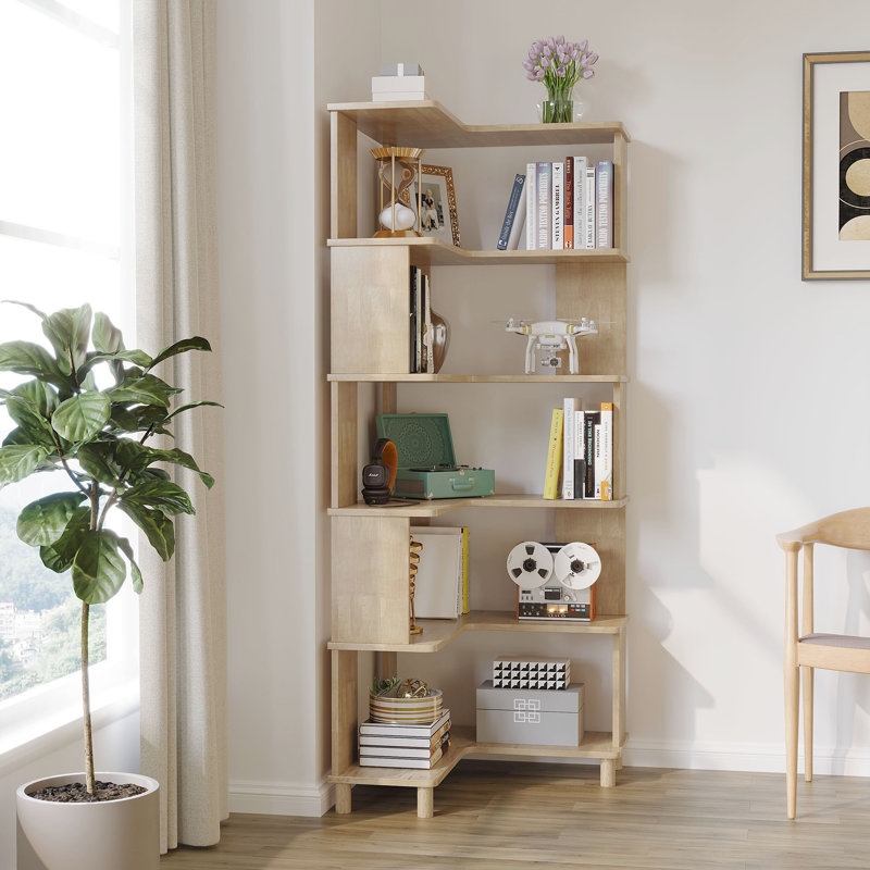 Cuadra Corner Bookcase, Beige
