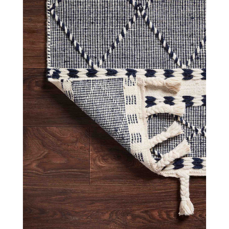 Tapis gris en laine noué à la main Isidore, Rectangle 5 pi x 7 pi 6 po