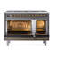 ILVE UPD406NMP Nostalgie II 48 inch Dual Fuel Range with 8 Total Black Brass Burners (Limited Edition)-1182327323-1182327324