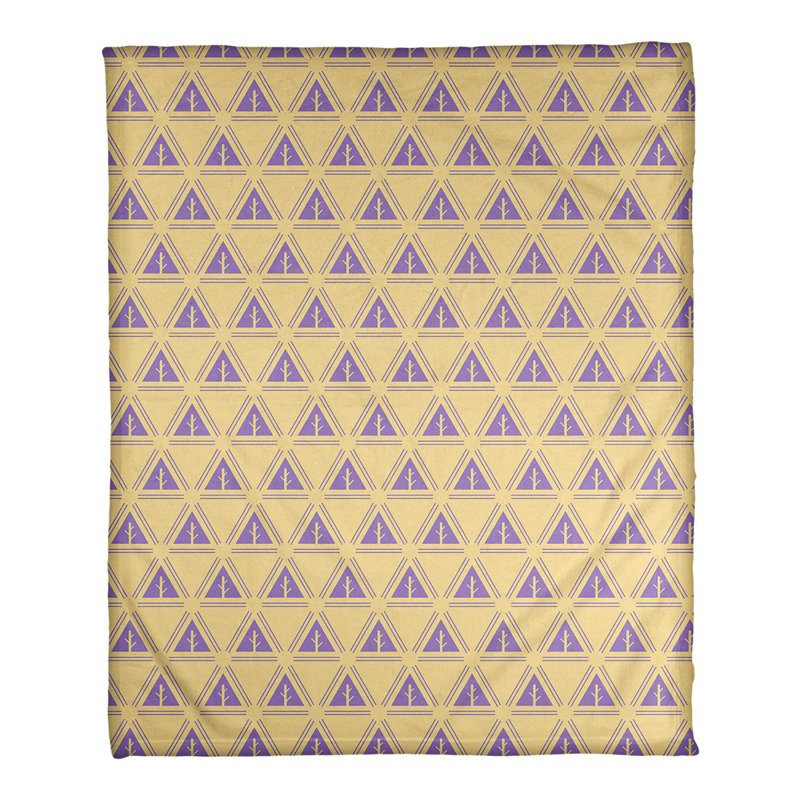 Couverture polaire minimal trees, l 50 po x L 60 po, Jaune / Mauve