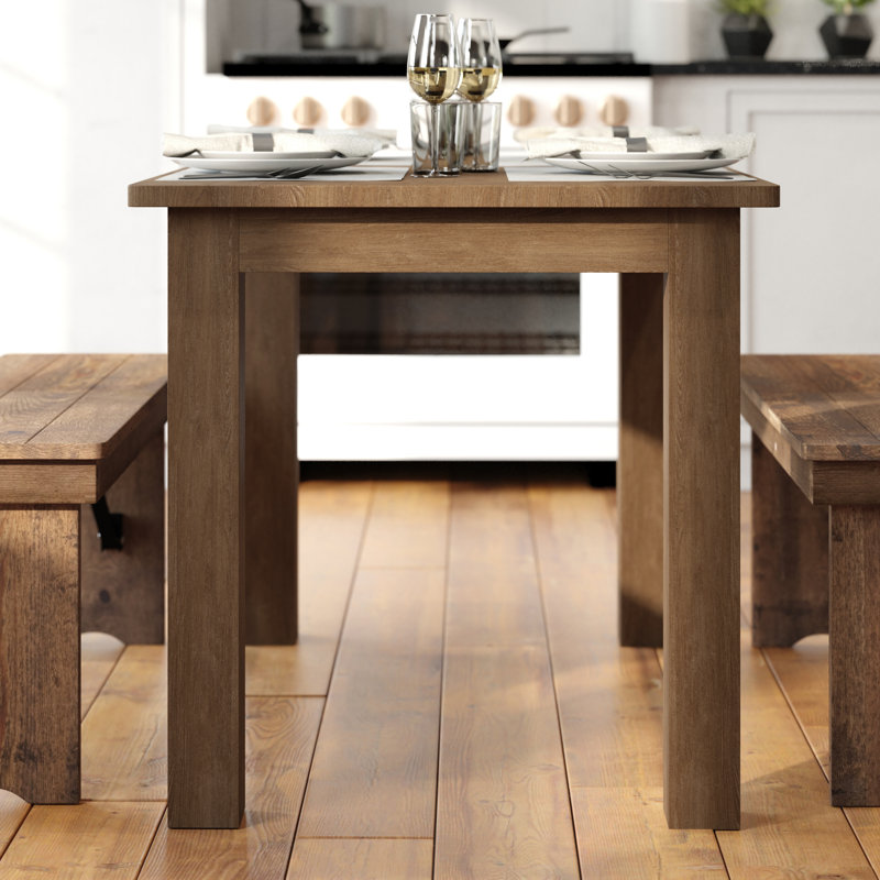 Taren Rectangular Solid Pine Farmhouse Dining Table, Antique Rustic, 30"W x 46"L