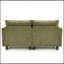 Canapé-lit moderne en chenille vert moderne, canapé compact à 2 places avec deux ports de chargement USB et poches latérales, idéal pour les petits espaces