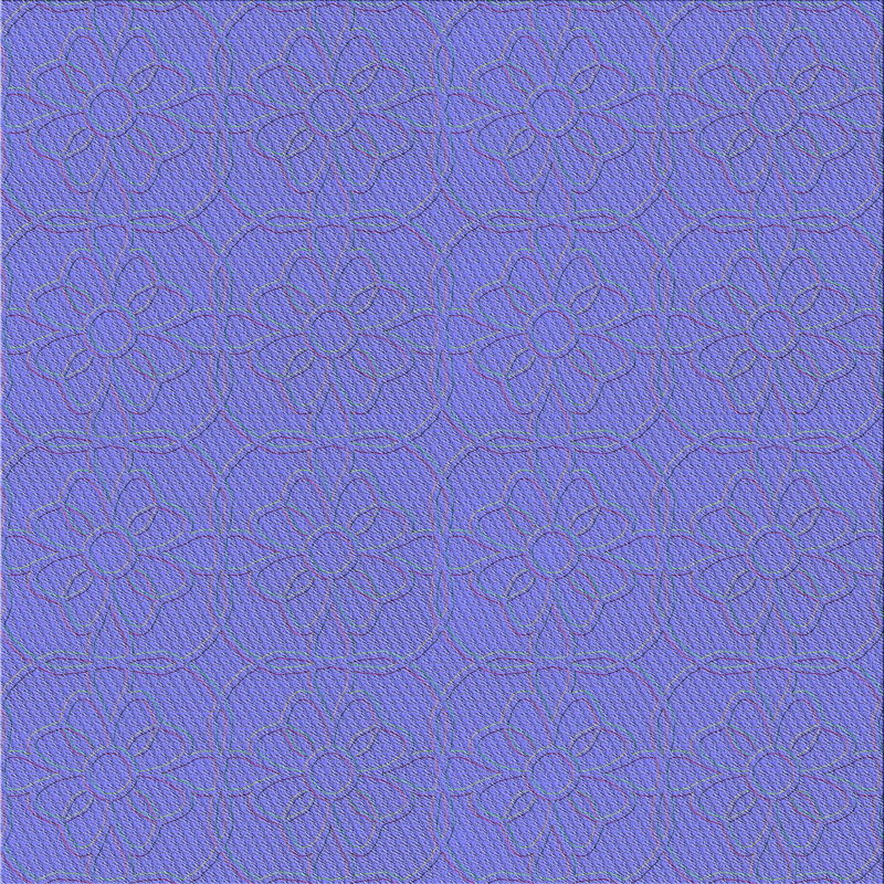 Tapis bleu Deatrich, Carré 7 pi