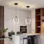 Luminaire suspendu moderne à 1 lumière à DEL simple noir mat avec abat-jour en verre transparent de 8,11 po