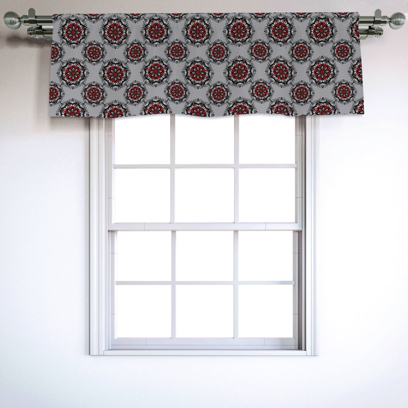 Sateen Floral Ruffled Window Valance