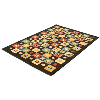 One-of-a-Kind 6'2" X 9' New Age Wool Area Rug in Beige