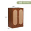 Armoire de bar 41,9 po avec porte escamotable en rotin industriel avec table de rangement
