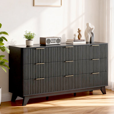 57" 9-Drawer Grid Chest Dresser