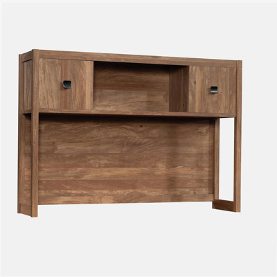 Hutch with Hidden Storage, Brown finish