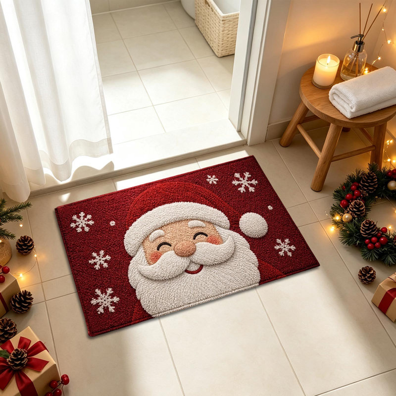 Tapis de porte d'entrée de Noël pour tapis de Noël, MulticolorA