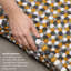 Tapis rond en laine MODWOOL - 47 po - jaune / gris / blanc