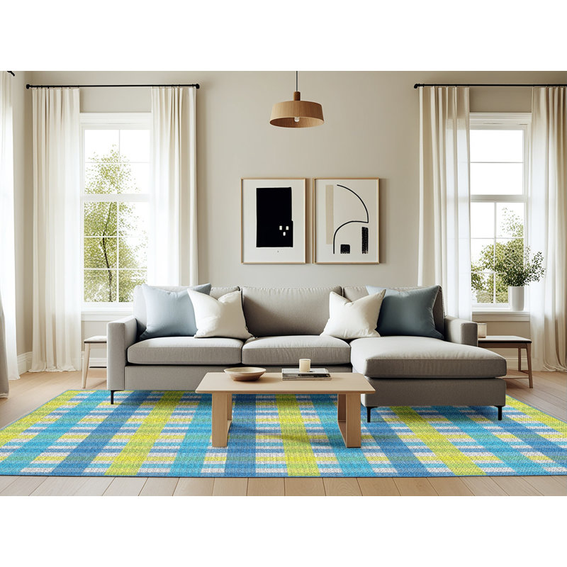Plaid Indoor Rug, Rectangle 6' x 9'