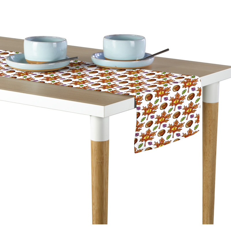 Magee Modern Maple Leaves Table Runner, 12" W x 72" L