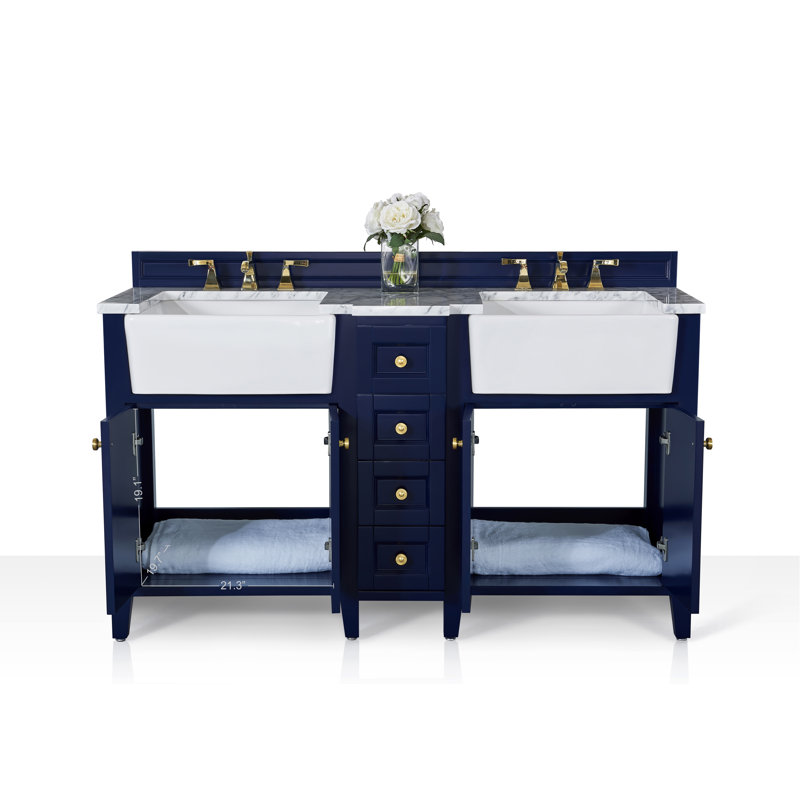 Adeline 60 in. Handmade Double Vanity, Heritage Blue