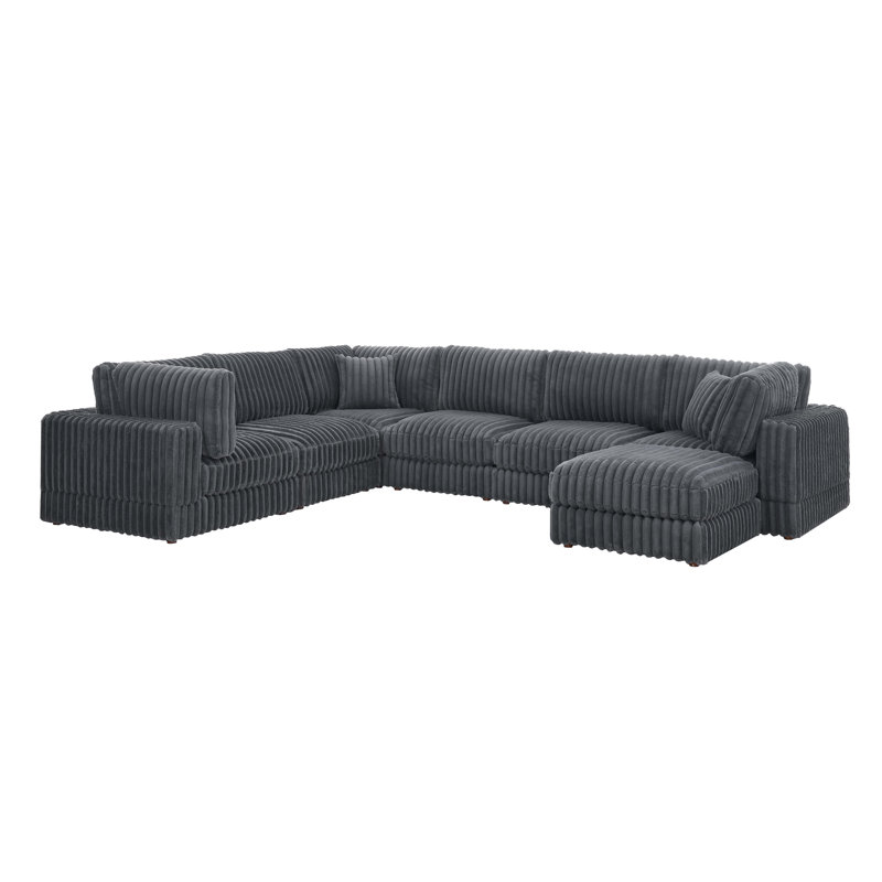 Cloud Haven Modular Sectional, Gray Corduroy