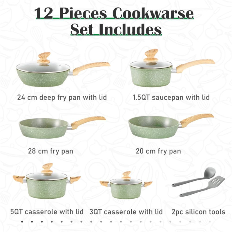 Monalisa 12 - Piece Aluminum Cookware Set