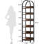 Elegant 2-piece Corner Bookshelf Set - 6-tier Tall Storage Shelves With Adjustable Feet, Water/scratch Resistant For Home Decor