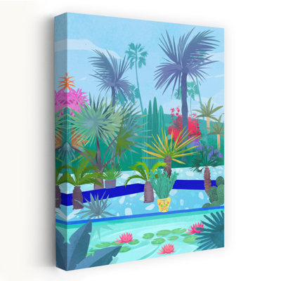 Moroccan Garden Colorful Contemporary Plant Wall Art Print