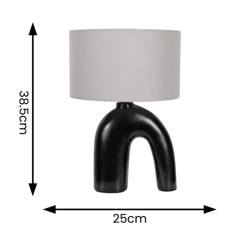 Ceramic Table Lamp, Grey