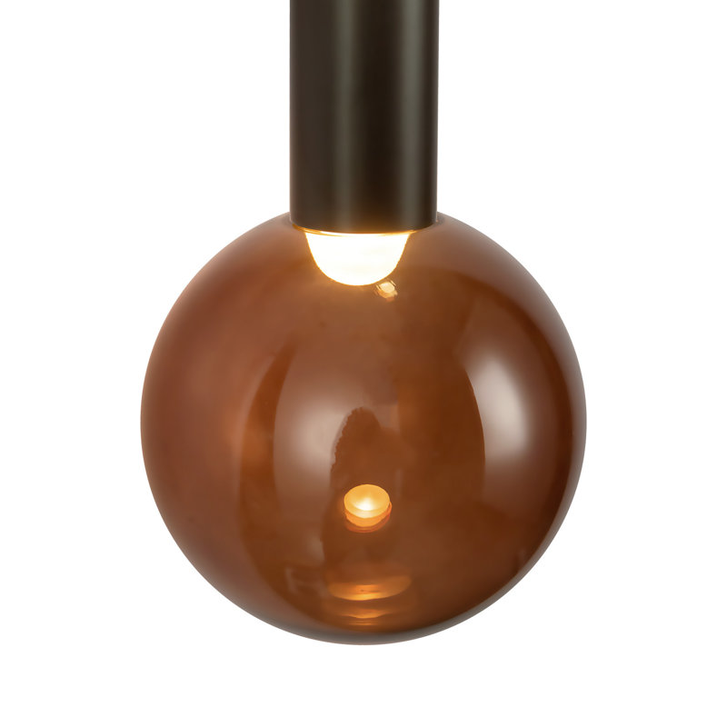 Martinez 3 - Light LED Vanity Light, Urban Bronze/Amber Glass