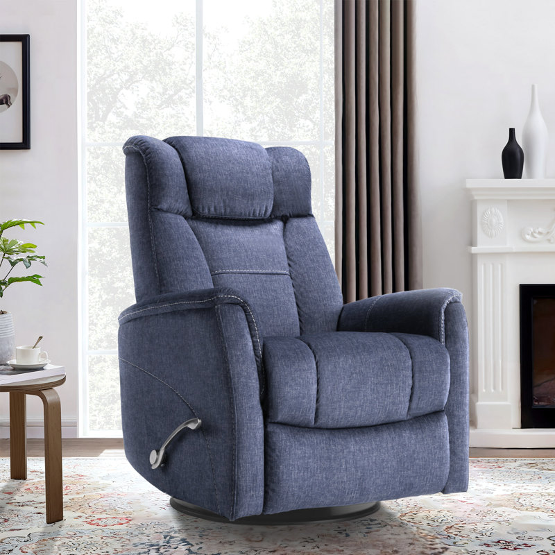 Robeline 32.2" Wide Modern Upholstered Manual Rocker Recliner, Blue